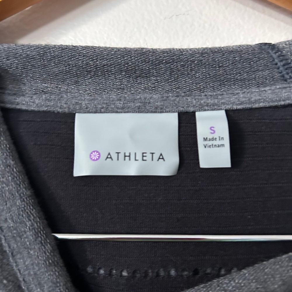 Athleta Hoodie Womens Small Gray Black Limitless Pulchah Charcoal Cowl Neck‎ NWT - Picture 4 of 9